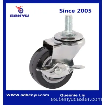 Light Duty Black Pu Caster con freno lateral